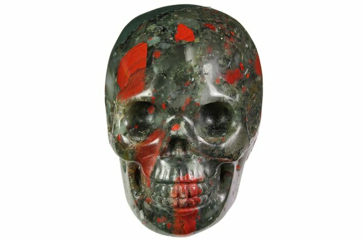 Realistic, Polished Bloodstone Skull #116455